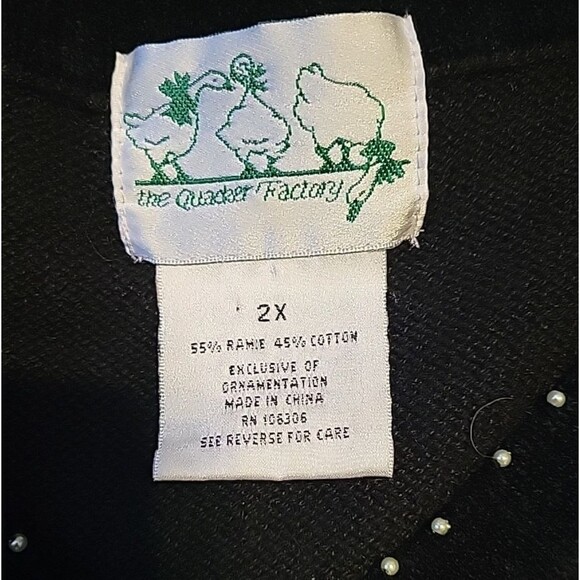 Quacker Factory Christmas Tree Sweater Embelish Bead Holiday Sequins 2X Vintage - Picture 6 of 10